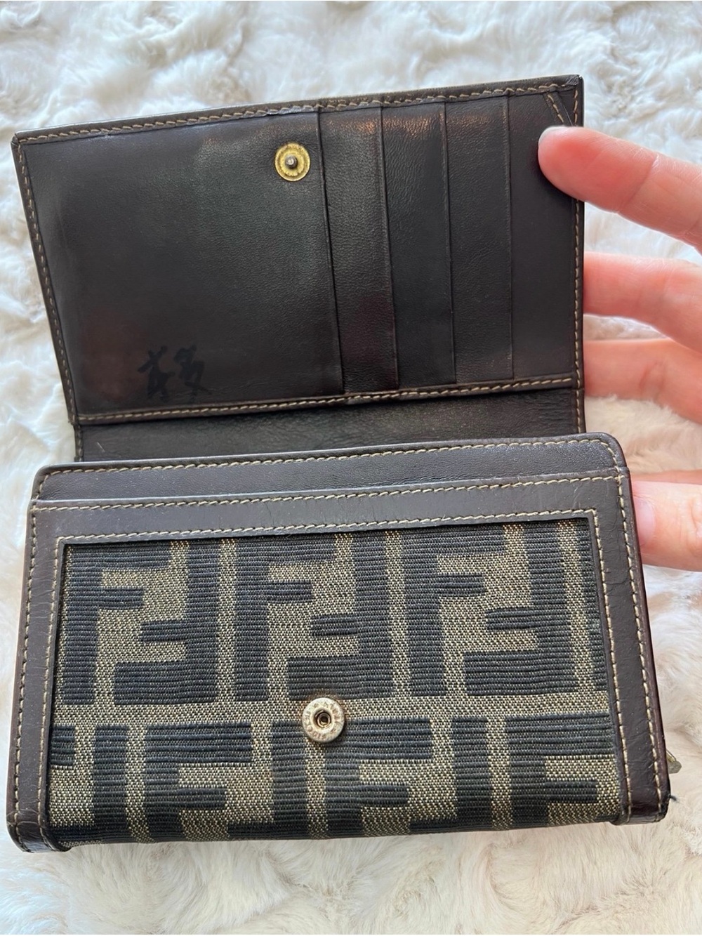 Fendi Zucca Canvas & Leather Continental Trifold Wallet - Picture 4 of 10
